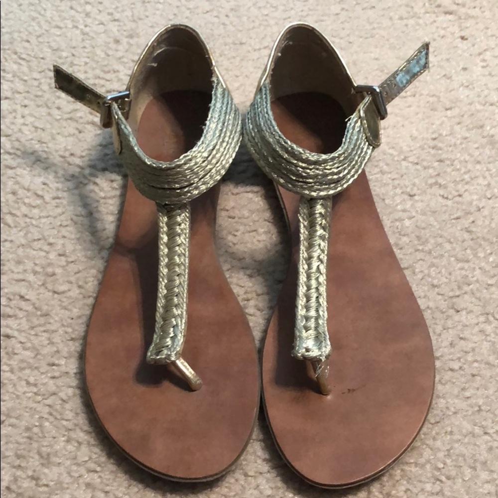 Gold gladiator sandals